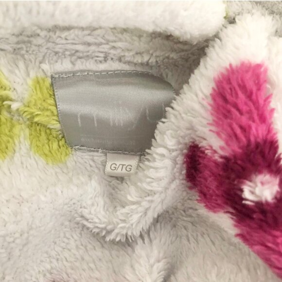 Floral Fleece Cozy Robe White Multicolor - Picture 12 of 12